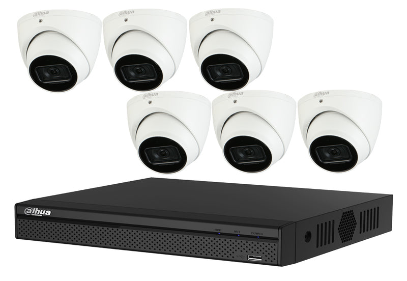 6MP 8CH DAHUA CCTV Kit: 6 x Outdoor Turret Cameras + 8CH NVR