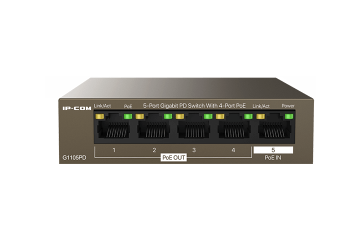 IP-COM G1105PD 5-port Gigabit PD switch with 4-port PoE Out