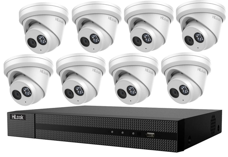 6MP 8CH HILOOK CCTV Kit: 8 x Outdoor Turret Cameras + 8CH NVR